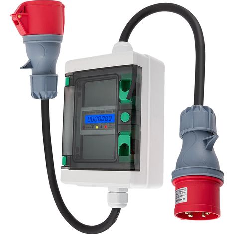 Contatore elettrico digitale, custodia impermeabile, funzione di azzeramento, BIANCO (1/2)