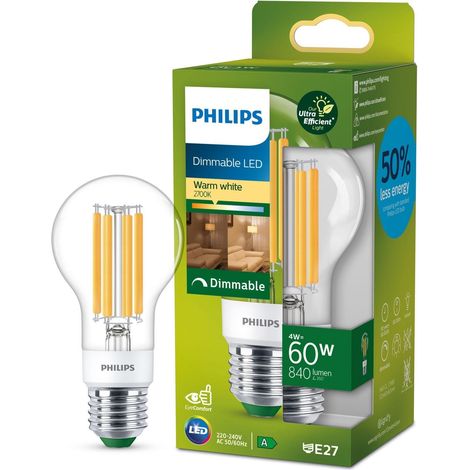 Led e27 normal 4 w 60 w klar dimmbar 840 lm 2700 k energieklasse a