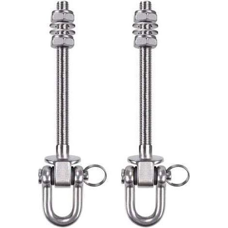 2  PCS  Cintre Robuste en Acier Inoxydable - Capacité de 300kg - 21 cm x M10 - Crochets pour balançoire en Bois et en Acier - pour hamac de Yoga, hamac, Sac de Frappe, véranda