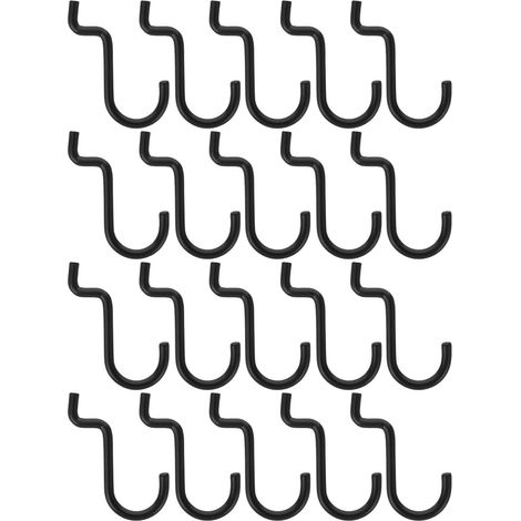 Ganchos de Metal Hierro Negro para Tablero Perforado 20 Piezas (1/5)