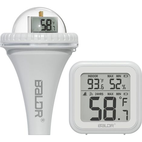 Kabelloses Poolthermometer, hochpräzise Zeitdatenaufzeichnung, wasserdichtes digitales Wasserthermometer, schwimmender Temperaturmesser für Innen- und Außenpools (1/4)