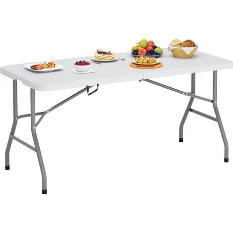 Soges – Table de camping pliante en aluminium 152 x 71 cm – Légère et portable – Capacité 6 à 8 personnes – Pieds antidérapants pour stabilité (1/5)