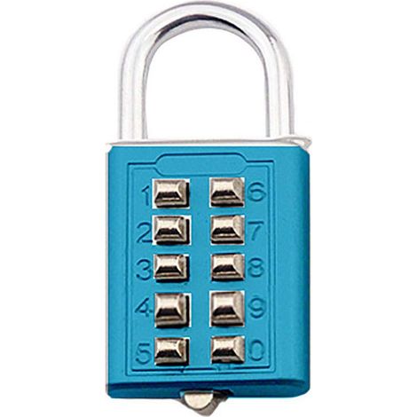 Cadenas antivol à 5 chiffres en alliage pour casier scolaire,portail extérieur et vestiaire de sport - Bleu (1/4)