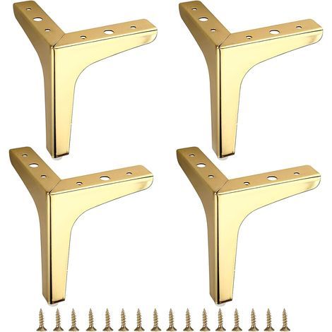 15 cm hohe Sofabeine aus Metall, 4 Stück, moderne Möbelfüße, Sofafüße, Ersatzfüße für DIY-Möbel, TV-Ständer, Hocker, Couch, Kleiderschrank, Gold (1/5)