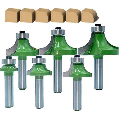 Fraise Chanfrein - 8 mm - Queue Arrondie - Carbure De Tungstène C3 - Corps Acier Allié - Pour Defonceuse Affleureuse Toupie - Lot De 6 (1/5)