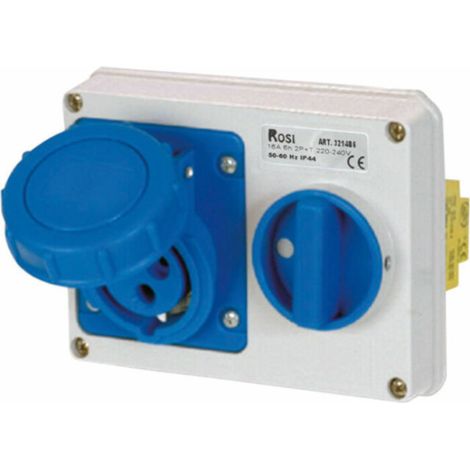 Presa interbloccata con sezionatore senza fondo rosi materiale elettrico serie 14 3p 16a 230v blu - 14.3214b6-i