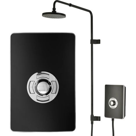 Triton UniQ Aspirante Matte Black Finish Electric Shower 9.5kW Rainshower Head (1/5)