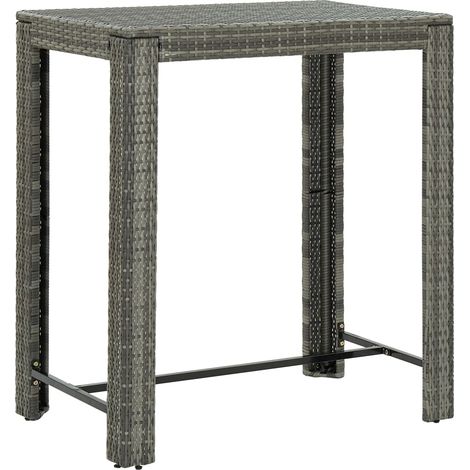 Table de bar de jardin Gris 100x60,5x110,5 Résine tressée (1/5)