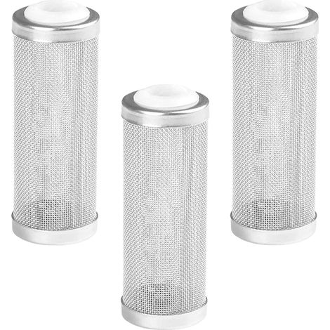 Lot de 3 manchons filtrants en acier inoxydable pour aquarium, protecteur de prise d’eau pour bac à crevettes