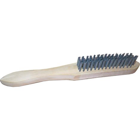 Brosse à main en bois 4 rangs fil droit 30 cm