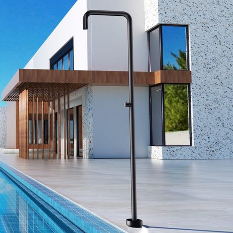 Imex -  Ducha Piscina Exterior Acero S.316 Negro Serie  Utah
