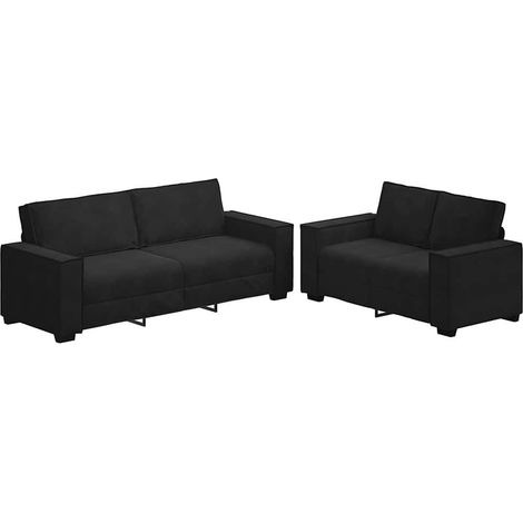 Maison Exclusive - Set di Divani 2 pz con Cuscini Nero in Velluto
