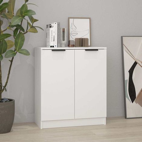 Buffet - Armoire de rangement Enfilade Blanc 60x30x70 cm Bois d'ingénierie BV495378 - BonneVie (1/5)