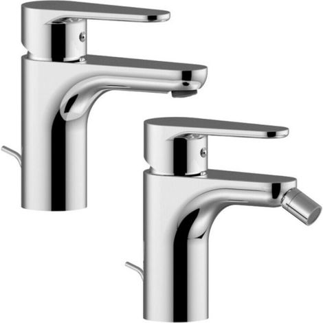 Composizione Green, miscelatori lavabo e bidet in ottone cromo di (1/3)