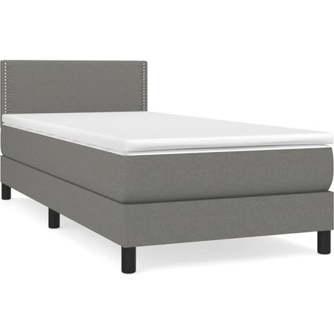 Maison Exclusive - Boxspringbett mit Matratze Dunkelgrau 90x200 c