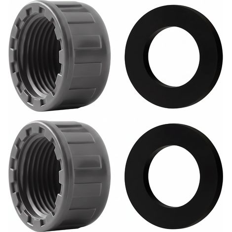 2 Capuchons de Fermeture PVC 25mm Bouchons Filetés pour Tuyau Eau Jardin (1/5)