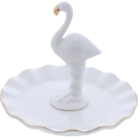 Grand porte-bagues/plateau à bijoux en forme de flamant rose (1/5)