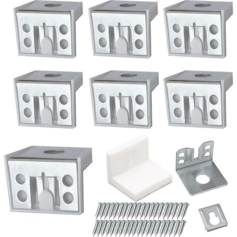 Équerres de Fixation Haut de Cuisine 8 PCS Fixations pour Armoires Suspendues 5 x 4.6 x 3.5 cm Accroche-Armoire Réglable Blanc Avec Cache en Fixation Meuble Suspendu Für Kleiderschränke und Schränke (1/5)