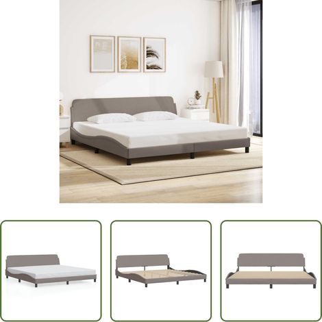 Kopfteil - Bettgestell "Dover" Taupe 200x200 cm Stoff (1/5)
