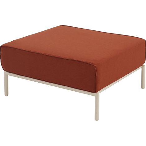 Pouf pour salon de jardin modulable en tissu terracotta - Patio
