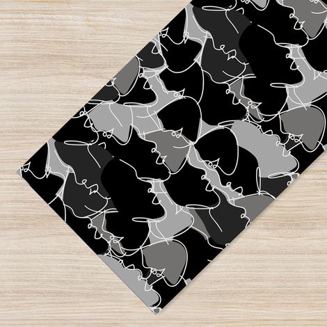 Tappeto da cucina antiscivolo, antimacchia passatoia multiuso 50x100 - Face nero (1/3)