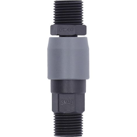 Pneumatischer Schnellverbinder Typ C, selbstverriegelnd, aus Kunststoff und Stahl, für PU-Rohre (SM40+PM40 1/2 Zoll).