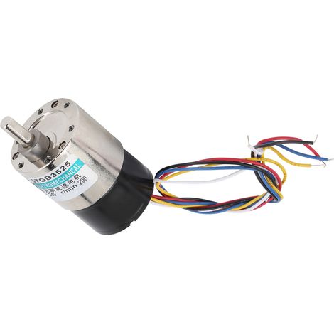 Moteur CC sans balais (24 V, rotation avant/arrière) avec support de montage et variateur de vitesse pour machines-outils CNC (200 tr/min) (1/5)