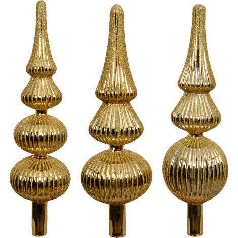 Decoris Puntale Natale Oro Glitterato 31cm Decorazione Albero Feste