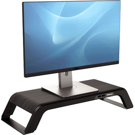 fellowes 8060501 support moniteur bureau noir aluminium bois (1/3)