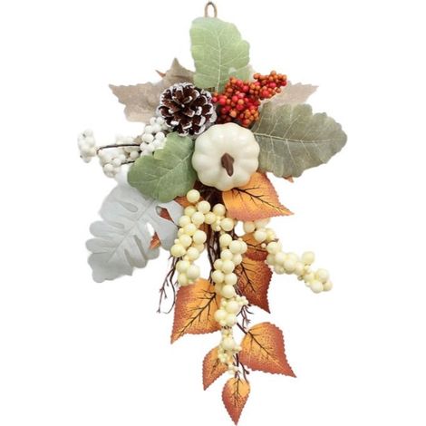 Pomme De Pin Artificielle - Guirlande De Récolte En Forme De Larme - Décoration Murale Pour Thanksgiving Et Automne - 40 X 25 Cm - 1 Pièce (1/5)