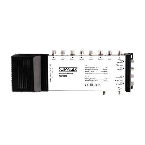 Schwaiger SEW4058 SAT multiswitch Ingressi (Multiswitch): 5 (4 satellitare / 1 terrestre) Numero utenti: 8 (1/2)