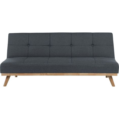 Schlafsofa 3-Sitzer FROYA Stoff Dunkelgrau