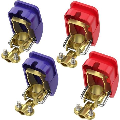 CSPARKV 2 Paires Cosse Batterie Pinces de Bornes de Batterie à Dégagement Rapide pour Voiture Caravane Camping Car