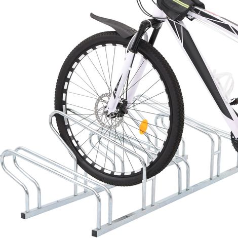 Vidaxl – Support de vélo au sol pour 5 vélos – Acier galvanisé résistant à la corrosion – Dimensions 134 x 41 x 42 cm – Idéal pour garages et entrepôts