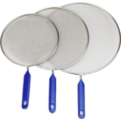 Paquet de 3 éCrans Anti-éClaboussures de Graisse pour la Cuisson dans Une PoêLe, Protection en Acier Inoxydable, éCran à Huile (1/4)