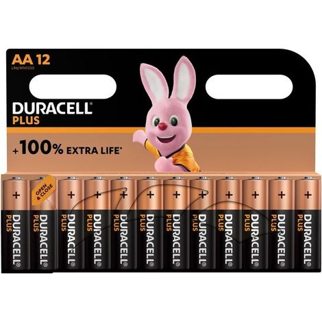 Duracell AA alcaline Batterie Affidabili per il Quotidiano -  12 Batterie (1/2)