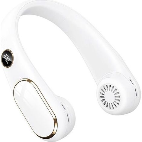 Tragbarer elektrischer USB-Nackenventilator, hängender 360°-Lüfter ohne Rotorblätter (1/5)