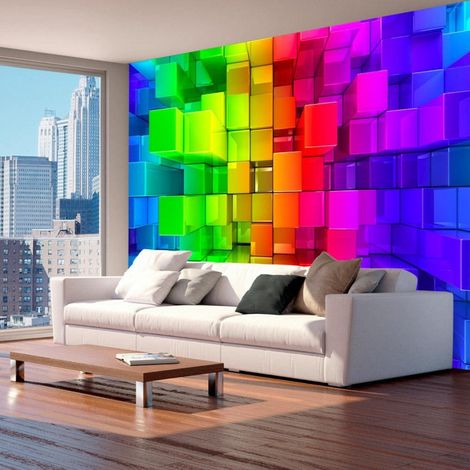 Papier peint puzzle de couleur - 150 x 105 cm (1/4)