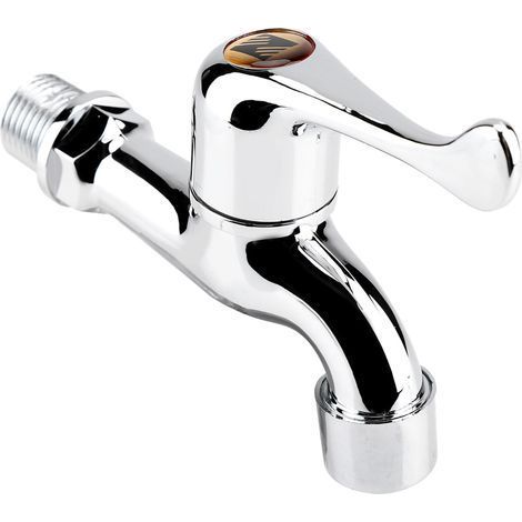 Kunststoffarmatur für Waschmaschine und Spüle, Einhebelmischer, schwenkbarer Auslauf, Wasserhahn für Waschküche, 1 Stück, schwarz-weiß, für den Hausgebrauch. (1/5)