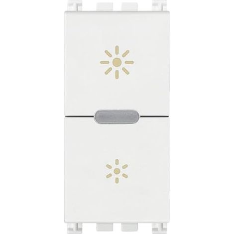 VIMAR 19595.B Arké dimmer WiFi per lampade ad incandescenza e LED, trasformatori elettronici, compatibile con assistenti vocali, standard Bluetooth e Zigbee, funzionamento dimmer off, LED RGB, bianco