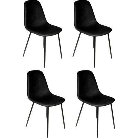 Lot de 4 Chaises Design "Amber" 86cm Noir (1/5)