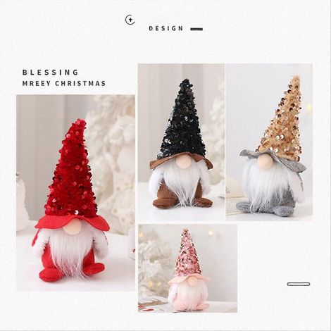 18 cm große, gesichtslose Weihnachtswichtelpuppe – Weihnachtsdekoration für Zuhause (1/5)