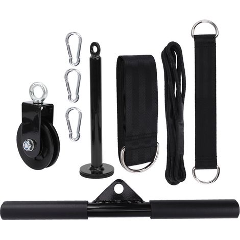 Kit de 9 Pièces pour Musculation à Domicile : Haltères, Poulie et Équipement de Fitness