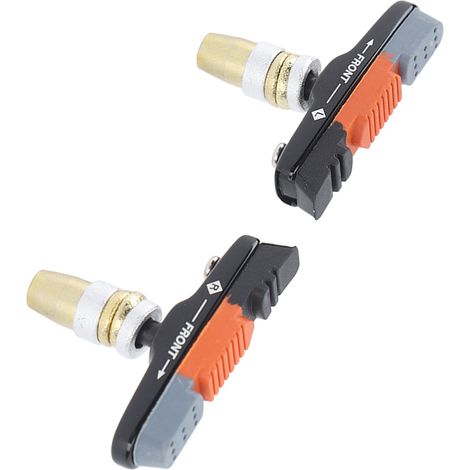 1 Paire de Plaquettes de Frein V pour Vélo de Montagne, Alliage d'Aluminium et Caoutchouc, Silencieuses, Couleurs Noir Orange Gris (1/5)