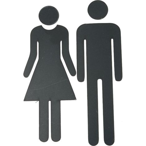 Plaque Indicatrice Porte Toilettes Homme Femme - Acrylique - Adhésif Auto-Collant - Pour Salle de Bains Bureau Hôtel Restaurant - 1 Paire (1/5)