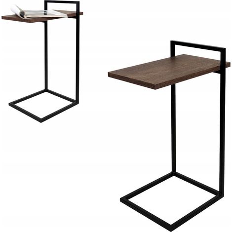 Tavolino laterale per laptop Loft in legno scuro nero e metallo Annecy (1/5)