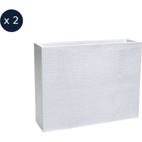 EDA – Jardinières rectangulaires Graphit 63 L – Dimensions 99,5 x 29,5 x 78,5 cm – Polypropylène double paroi – Zone de rétention d'eau (1/2)