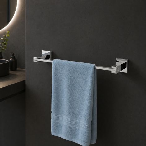 Porta asciugamani ottone cromato lucido serie calendula 40 e 60 cm misura 40 cm - confezione 1 (1/5)