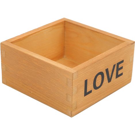2 scatole di legno per piante grasse, vasi in legno massello per piante grasse, vasi di legno con motivo "LOVE" per piante grasse, vasi di legno