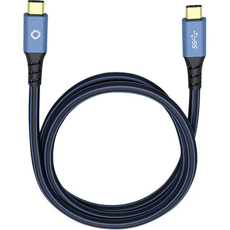 USB 3.0 [1x USB-C® mâle - 1x USB-C® mâle] 0.50 m bleu contacts dorés Oehlbach USB Plus CC S989681 (1/2)